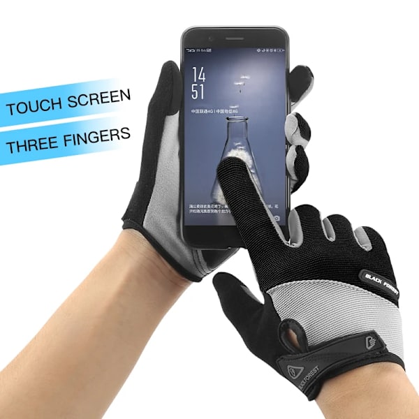 Vinter Höst Dam Cykelhandskar Full Finger Med GEL Pad Stötsäker MTB Mountain Vandring Cykel Cykel Handskar Black M