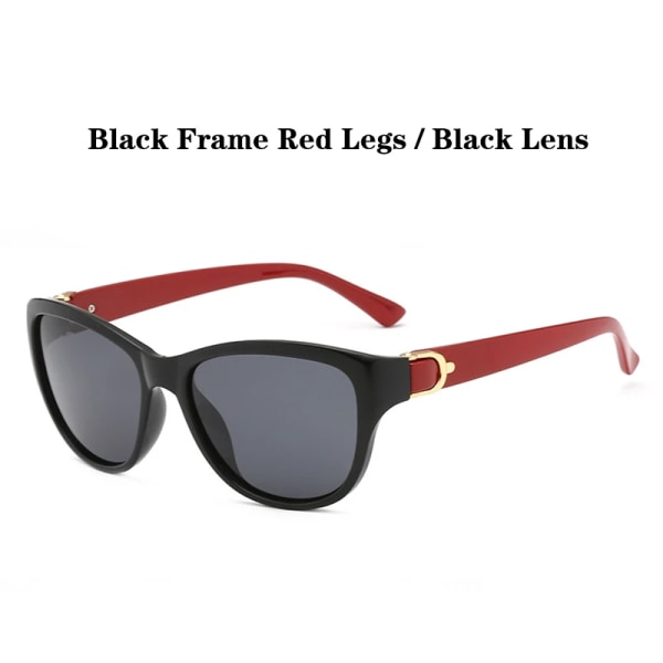 AORON Fashion Polarized Solglasögon Damer Dam Klassiska Solglasögon Glasögon Tillbehör Black Red -Black Glasses Case