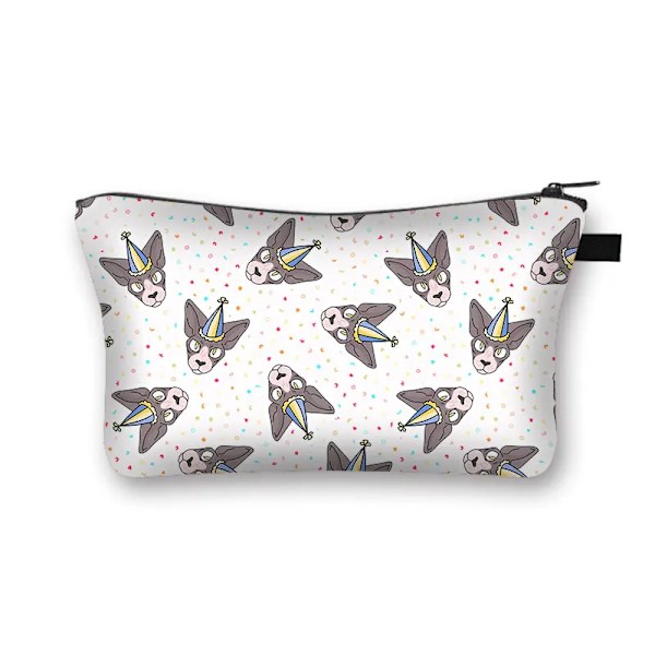 Sphynx Cat Print Kosmetikväska Kvinna Multifunktionell Skönhetsväska Dammtät förvaringsväska Dam Rese Case flickor Makeupväska shzbwumaom5