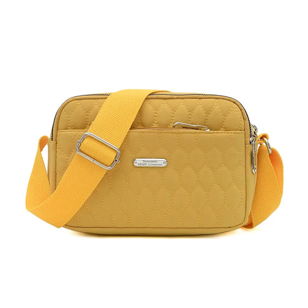 PU-läder liten handväska för kvinnor flicka mode tofs messenger väskor med boll Kvinnliga axelväskor Dam Party Crossby-väska nylon-yellow 22x12x17cm