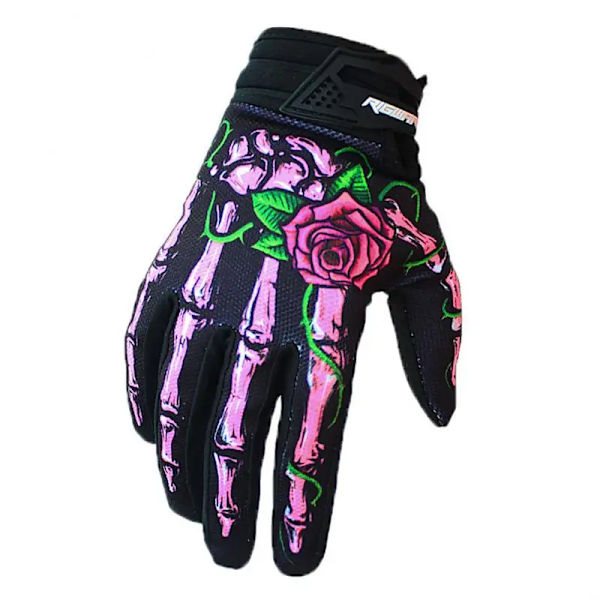 Skeleton Ridhandskar Mode Halkfri Andningsbar Slitbeständig Långfinger Cykel Motorcykel Fitness Utomhussportutrustning green M