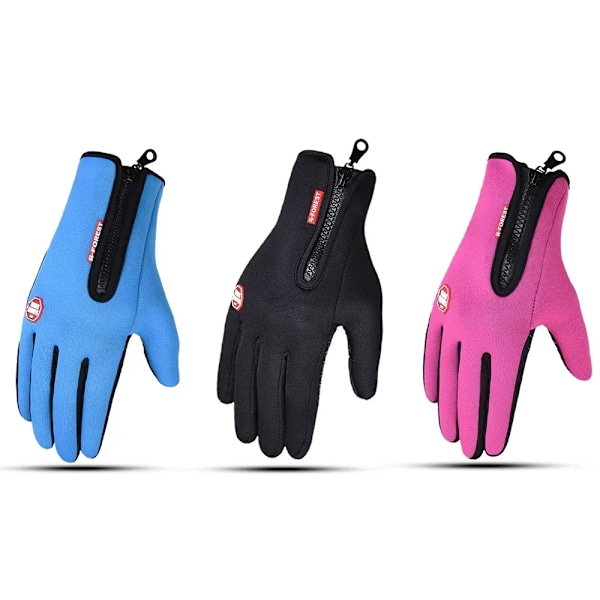 Höst Vinter Motorcykelhandskar För Män Kvinnor Vindtäta Anti-Slip Touchscreen Fleece Håll Varma Handskar Motorcykelhandskar Guante Red