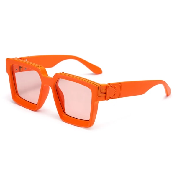 ZFYCOL Steampunk Solglasögon Herr Lyx Märke Designer Retro Trend Solglasögon Kvinnor Fyrkantiga Anti-Bländning Körglasögon Man C26 Orange Other