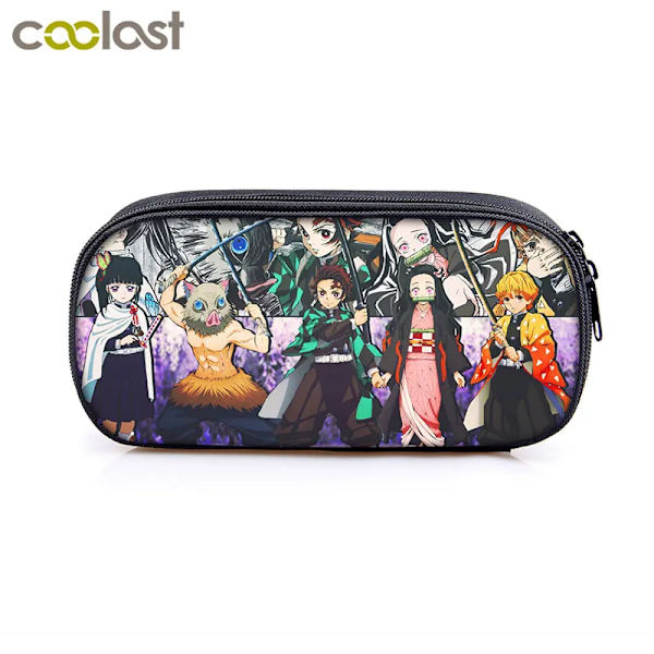 Anime Demon Slayer Kimetsu No Yaiba Canvas Case Pennfodral Dragkedja Sminkväska Pen Brevpapper Väska catoon Pennlåda qbbguimie26