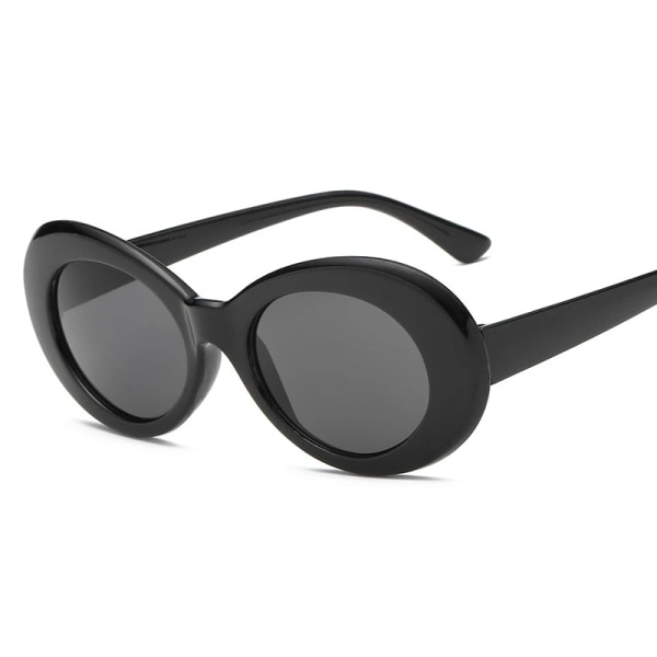 Nya Goggle Kurt Cobain Glasögon Oval Dam Solglasögon Dam Glasögon Trendiga Vintage Retro Solglasögon UV400 Gafas De Sol White Blue MULTI