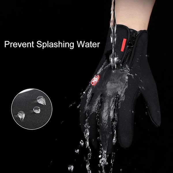Pekskärm Vinter Thermal Varm Cykling Cykelhandskar Cykel Skidor Utomhuscamping Vandring Motorcykelhandskar Sport Helfinger C Black XL