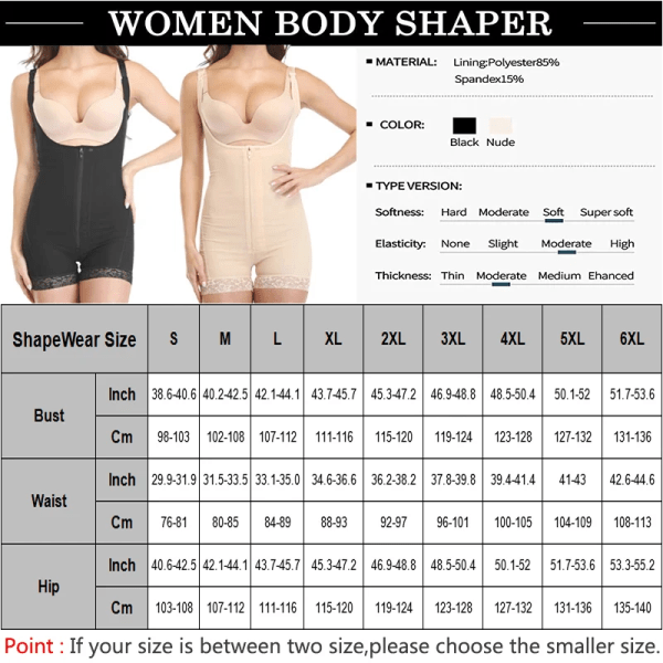 Gördlar Kvinna Kroppsformare Waist trainer Lår Slimmer Slimming Body Korsett Butt Lifter Magband Plus Size Shapewear Trosor Black 5XL