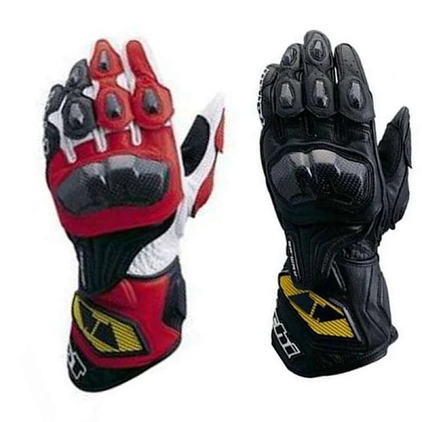 Taichi Motorcykel Racing Kolfiber Andningsbara Läderhandskar Off-Road Motorcykel Racing Perforerade Läder Skyddshandskar red M