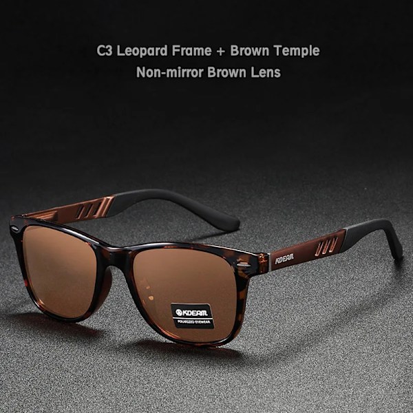 KDEAM Photochromic and Polarized Solglasögon Herr Navigation Aluminium Magnesium Båge Herrglasögon UV400 Night Vision Goggles C3 Copper-colored