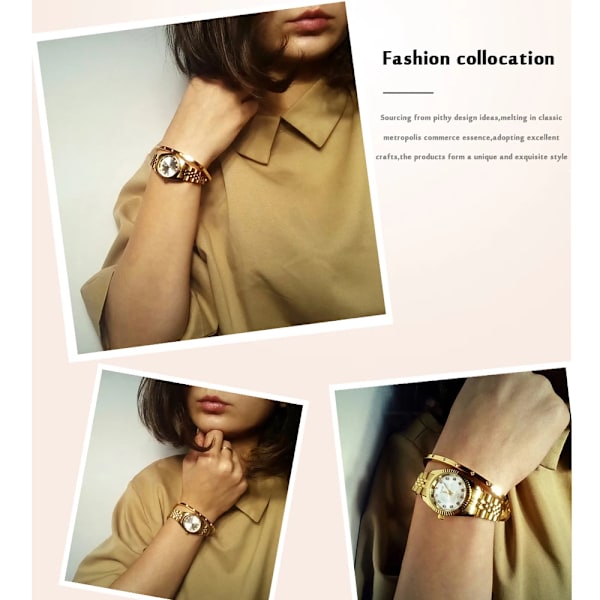 CHENXI Luxury Style Watch i rostfritt stål Kvartsklockor Vattentät Diamant Kvinna Armbandsur Mode Elegant Damklocka 004A Calendar White