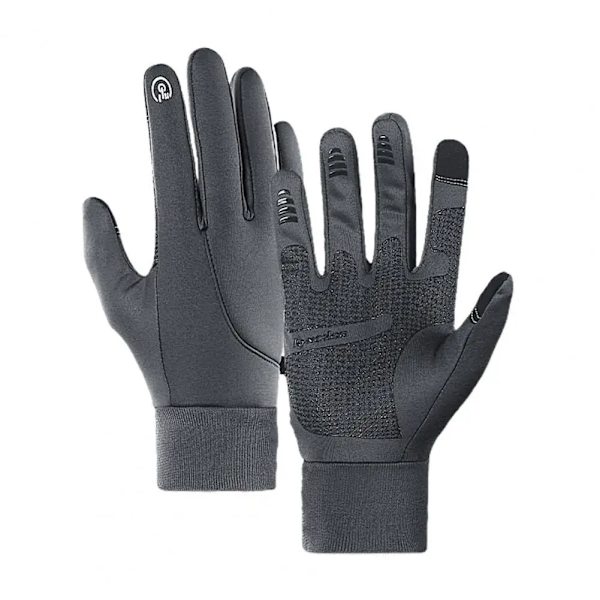 Mijia varma vindtäta handskar pekskärm vattenavvisande foder Halkfritt slitstarkt körsporthandskar vinter Grey XL