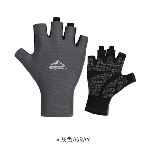 UPF50+ Solhandskar Herr Kvinnor för Kajakpaddling Vandring Paddling Köra Kanot Rodd UV-skydd Fiske Fingerlösa handskar grey M