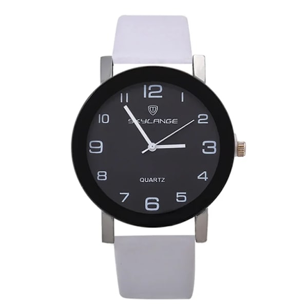 2021 Kvinnor Svart watch Läderband Rostfritt stål Analog Quartz Armbandsur Dam Kvinnliga Casual white