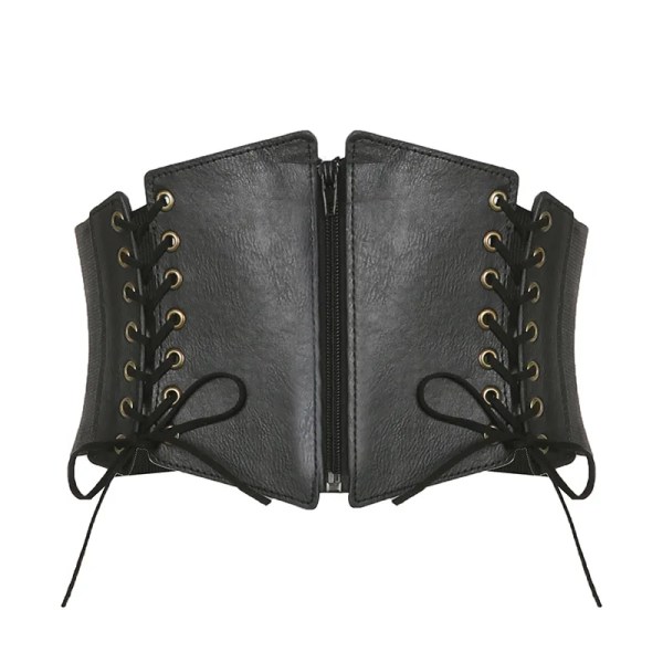 Mode Kvinnor Korsett Brett bälte Pu Läder Bantning Kropp Midjeband Dam Elastiskt högmidjabälte Gotisk klänning Gördel style 2 elastic