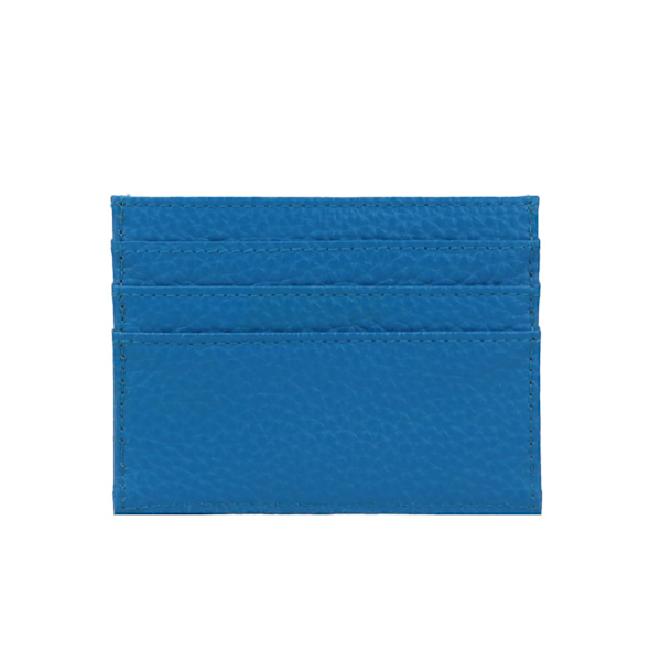 Anpassad 100 % koläder Pebble Mönster Kreditkortshållare Smal plånbok Män Kvinnor Plånbok Pocket Card Custom Initial Letters Case blue 0695(.1792)