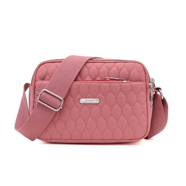 PU-läder liten handväska för kvinnor flicka mode tofs messenger väskor med boll Kvinnliga axelväskor Dam Party Crossby-väska nylon-pink 22x12x17cm