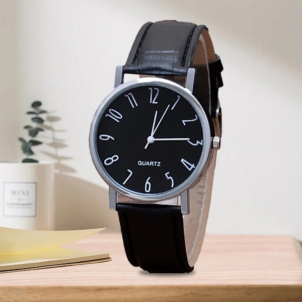 Herrklocka Watch Blått watch Unisex watch Modell B Typ Svart Business Temperament B black surface black belt
