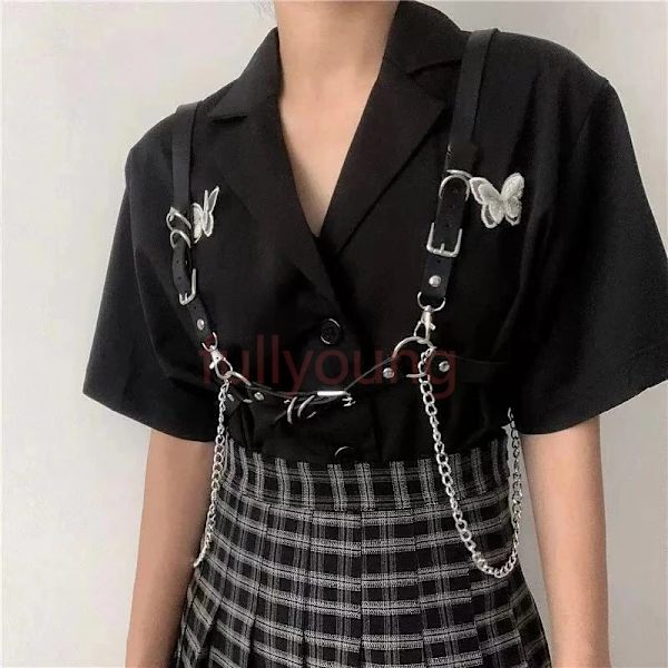 Mode Lyxbälten för kvinna Svart Pu-lädersele Midjebälte Goth Korsett Bondage Bälte Damaccessoarer Gotiska kläder belt 6 Adjustable