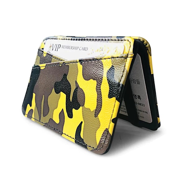 Ultra Slim Camouflage Magic Plånböcker för Kvinnor Män PU Läder Mini ID-kortshållare Myntplånböcker Resor Case Clip Cover Vertical White