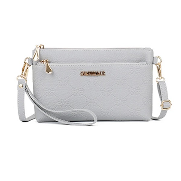 Lyxig Clutch-väska Läder Cross Body-väskor Dam Axlar Liten Crossbody Messenger-väska Lyxmärke Handväskor Svart Clutch-väska grey 22x13x3cm