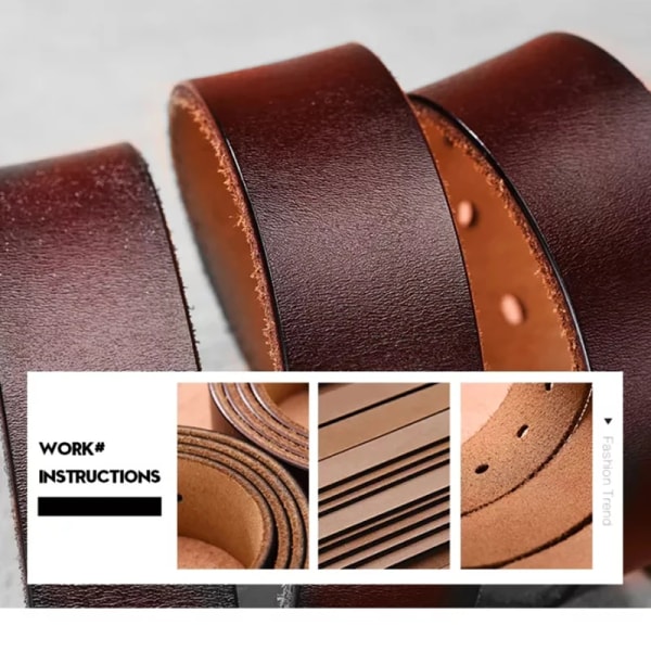Män högkvalitativt bälte i äkta läder Lyxiga designerbälten för män Modeband för män manliga jeans för man Cowboy P302-Brown 105CM