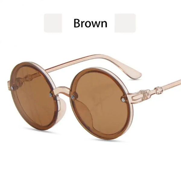 Retro solglasögon Rund båge Barn Baby Barn Vilda brittisk stil Metallsolglasögon Utomhus Resor UV-skydd Oculos De Sol B07
