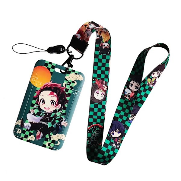 Demon Slayer Anime Kortfodral kort Lanyard Key Lanyard Cosplay Badge ID-kort Hållare Halsband Nyckelringar Kamado Nezuko GM-F