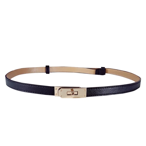 Pu Läder Elastiskt midjeband Damer Casual Lyx Design Kappa Skjorta Dekorativ smal midja gördel koreanskt mode Retro Goth-bälte Black 100cm