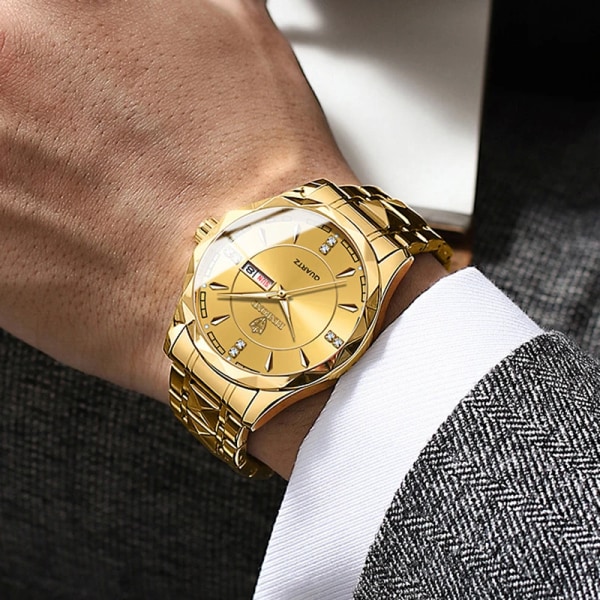 Binbond Business Watch För Herr Lyx Original Vattentät Rostfritt Stål Golden Man Armbandsur Relogio Masculino 2022 black gold box