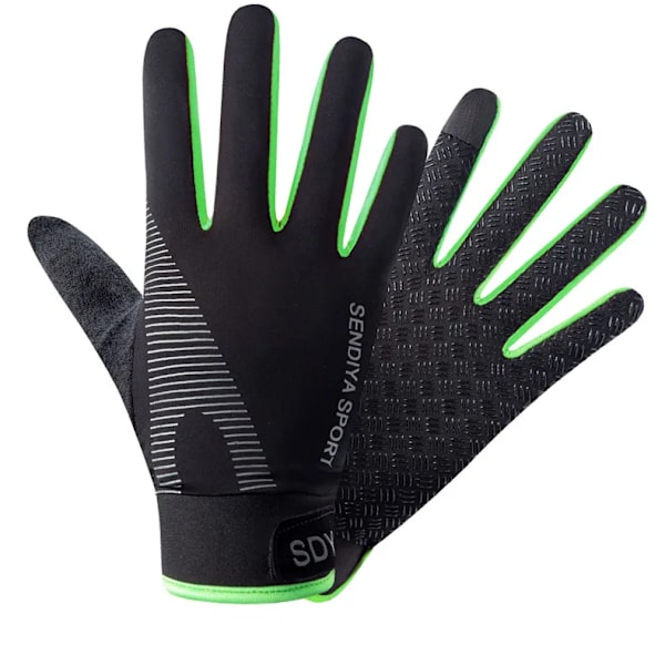 Quick Dry Cykelhandskar Full Finger Touchscreen Herr Dam Handskar Andas Höstvantar Lättvikts Ridhandskar Cykling Green M