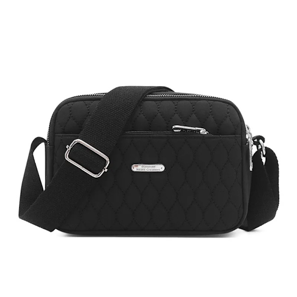 PU-läder liten handväska för kvinnor flicka mode tofs messenger väskor med boll Kvinnliga axelväskor Dam Party Crossby-väska nylon-black 22x12x17cm