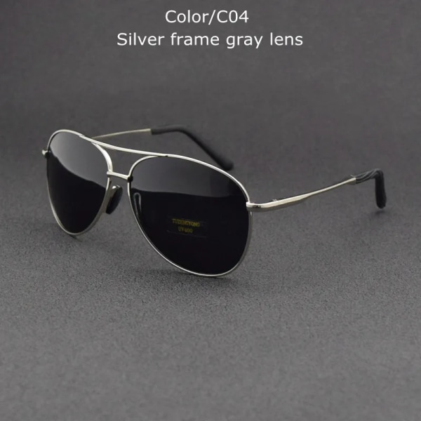 TUZENGYONG 2023 Brand Alloy Herrsolglasögon Polarized UV400 Lens Solglasögon För Herr Pilotglasögon Oculos de sol Hög kvalitet T8013 C04 no box