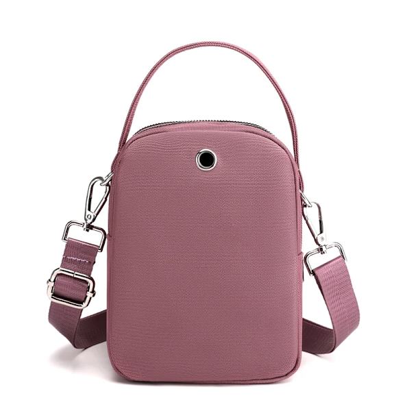 Mode 3 lager kvinnor liten handväska hög kvalitet slitstarkt tyg kvinnlig axelväska Ganska stil tjejer Härlig miniväska Red 19cm x 15cm x 10cm