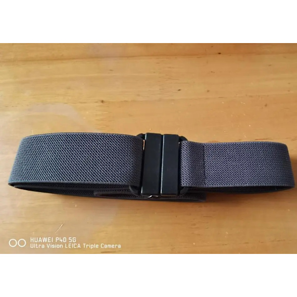 Nytt unisex Spännefritt Elastiskt Bälte För Jeans Byxor Klänning Stretch midja För Kvinnor Män Inget Spänne Utan Spännefritt Bälten H111 Dark grey 90cm