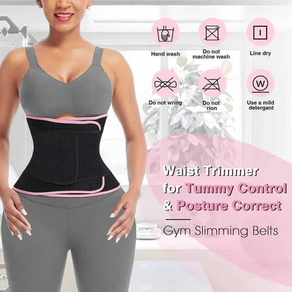 HEXIN Kvinnor Body Shaper Thermo Neopren Bantning Midjebälte Waist Trainer Korsett Viktminskning Trimmerbälte Red L