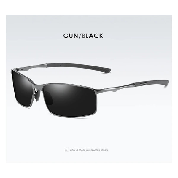 BOOROOT Polarized Solglasögon Män Dam Legering Solglasögon Modedesign UV400 Outdoor Driving Spegel Solglasögon Gray Frame-Black Zipper Glasses Case