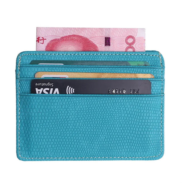 Liten Mini Travel Lizard Mönster Läder Bank Business ID- case För män Kvinnor Med ID-fönster 2020 Ny Sky blue