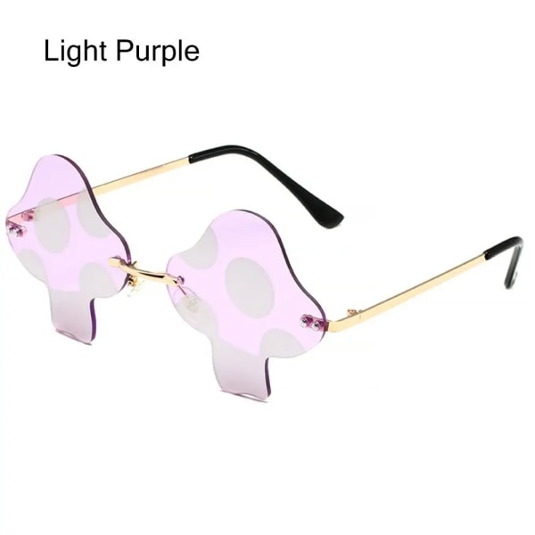 Svampformade solglasögon oregelbundna båglösa solglasögon Trendiga roliga solglasögon för kvinnor män halloweenfest cosplay glasögon 1-Light Purple White