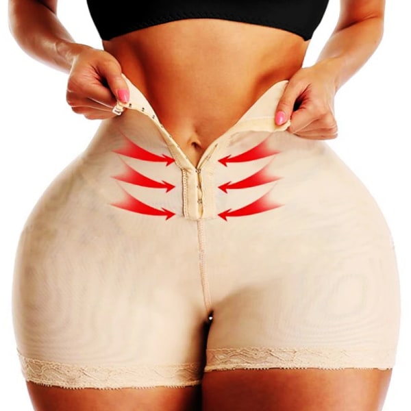 Underbyst Bodysuits Tummy Control Trosor Body Shaper Avtagbar rem High Waist Trainer Öppen gren Kort Butt Lifter Shapewear apricot shorts M