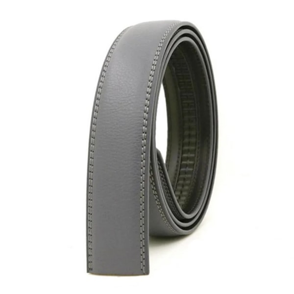HIDUP Bra kvalitet äkta läder Automatisk modellbälte för män Endast blå färgrem utan spänne 3,5 cm bredd LUWJ17 Grey 110cm 32to33 Inch