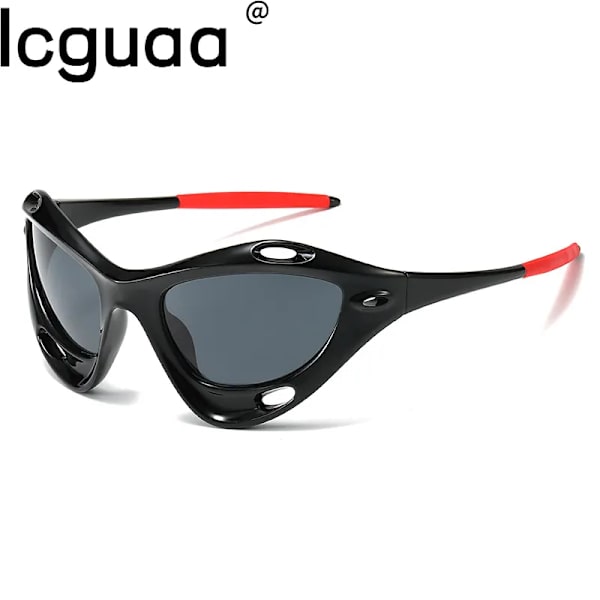 Helbåge Steampunk Sportsolglasögon för män 2023 Lyxmärke Gothic Punk Lyx Punk Solglasögon Skärmar Herr Lentes De Sol Y2k Red Other