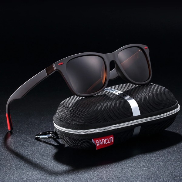 BARCUR Trending TR90 Polarized Solglasögon Dam Fyrkantiga glasögon Herr Solglasögon Vintage Unisex Goggle Man UV400 Oculos de sol Silver BARCUR