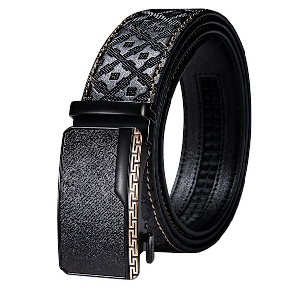 Designer Black Leather Herrbälten Prägling Spärrrem Midjeband Automatiska spännen Glidklänning Jeansbälte för män 110CM-130CM 2335DPA 110cm