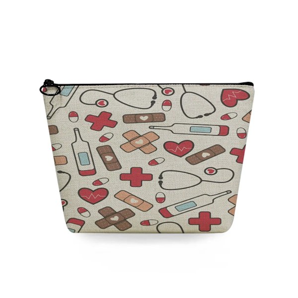 Bärbara kvinnor Designer Organizer Mode kosmetiska väskor Tecknad Tandläkare Sjuksköterska Print Värmeöverföring Resor Toalettväska Sminkväska sn4568 Nurse Bag