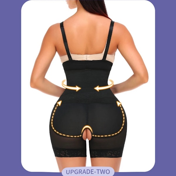 Waist trainer Body Shapewear Body Kvinnor Magen Slimming Skida Platt maggördel Postpartum Omlottbälte Fajas Skims Corset 6XL Black CJ-D1882 M