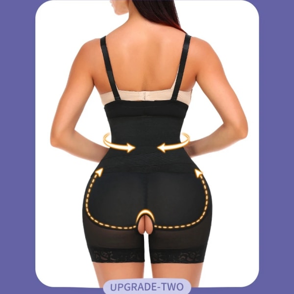 Waist trainer Body Shapewear Body Kvinnor Magen Slimming Skida Platt maggördel Postpartum Omlottbälte Fajas Skims Corset 6XL Black CJ-D1882 XL