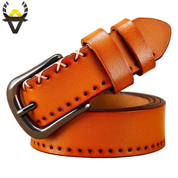 Kvinnors landningsbana, dubbelsidig, äkta läder Cummerbunds Damklänning Korsetter Midjeband Bälten Dekorationsbälte TB2027 B light khaki 2.8cm One Size