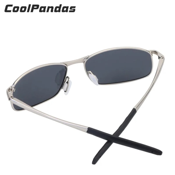 CoolPandas 2022 polariserade solglasögon Herr Märkesdesigner Liten lins Solglasögon Herr Solglasögon för körning gafas oculos de sol UV400 black-black Polarized lens
