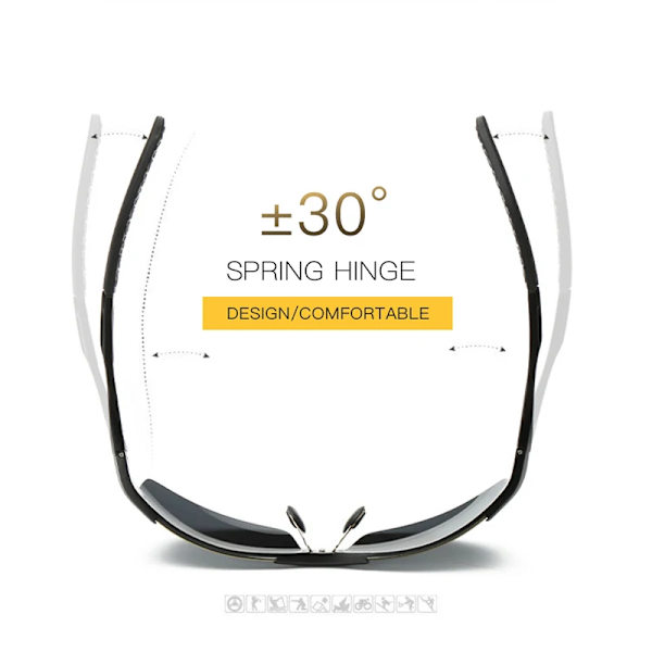 Polariserade solglasögon Herr Aluminium Magnesium Båge Sportsolglasögon Herr Driver Retro UV400 Anti-Green Solglasögon Gray Frame Black With Glasses Case