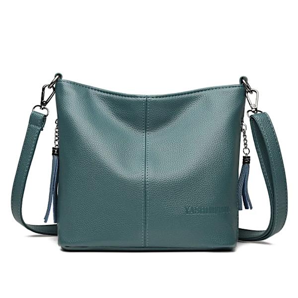 Crossbody-väskor i mjukt läder för kvinnor Nya lyxiga handväskor Dam Casual Axelväska Designer tygväska bolsa feminina Sky Blue 25cm x 10cm x 21cm